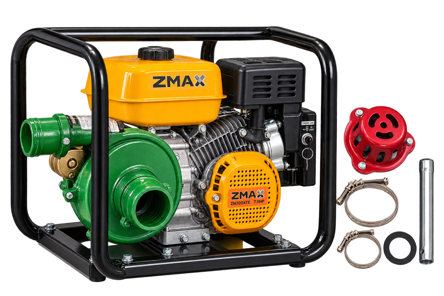 Motobomba à Gasolina 7 HP 4 Tempos Partida Elétrica ZM70G4TE ZMAX